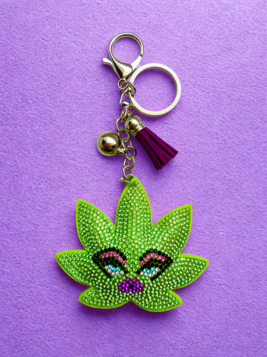 Kush Diva Puffy Keychain - Light Green